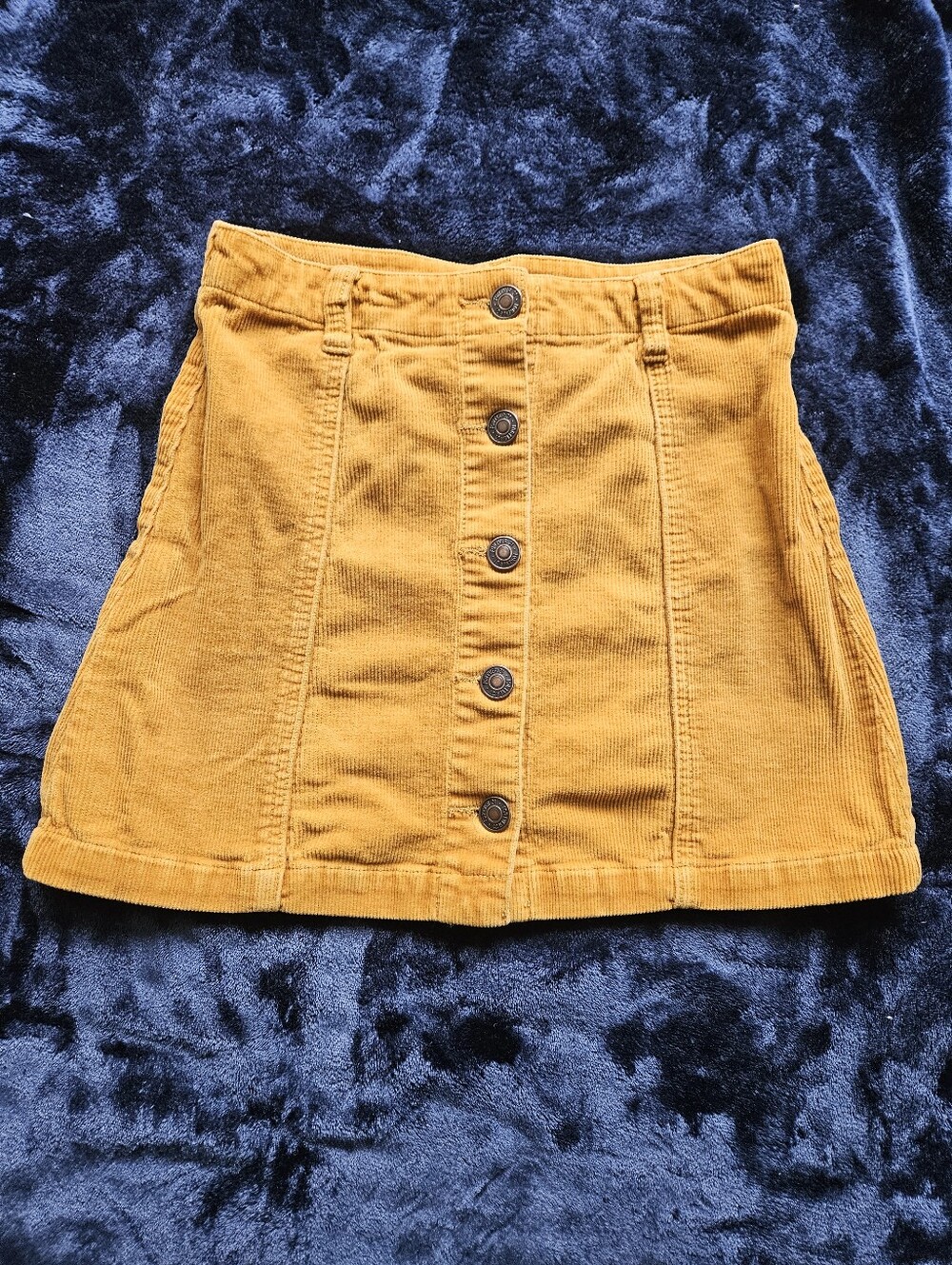 Forever 21 Mustard Yellow Corduroy Button-Front Mini Skirt